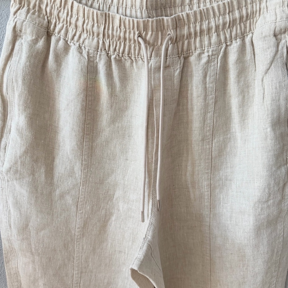 Women’s Athleta 100% Linen High-Rise Waistband Zipper Pockets Sz Medium - Picture 2 of 13